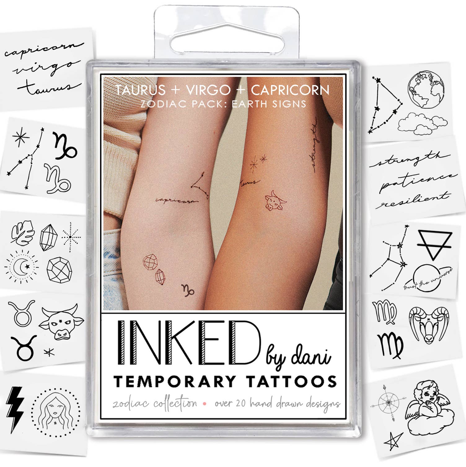 Zodiac Collection: Earth Signs Temporary Tattoo Pack – A Little Happy
